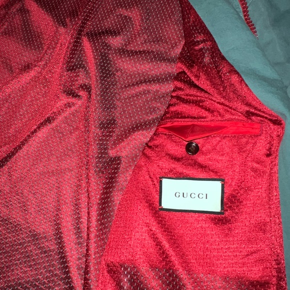 Gucci Green & Red-Chevron Jacket - Picture 6 of 7